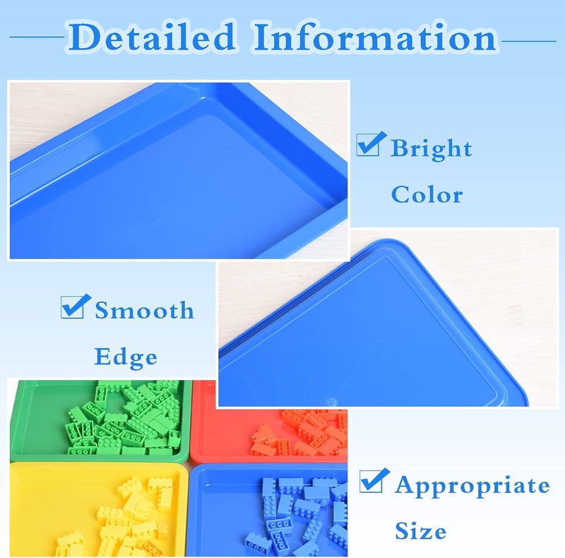 Bvrbaory 10 Pack Plastic Art Trays: 8 Color Sensory Trays for Kids Crafts & DIY Projects - Image 3